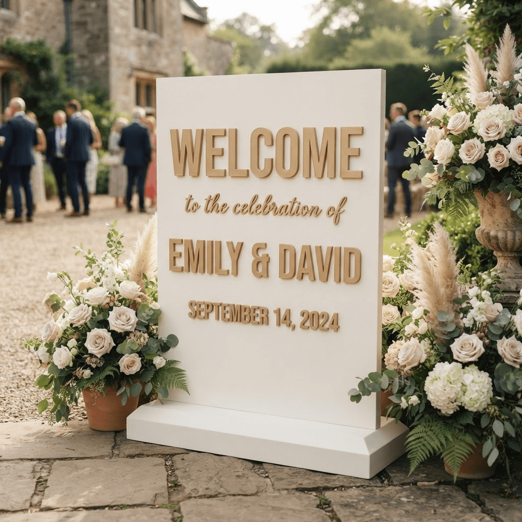 Custom event welcome sign
